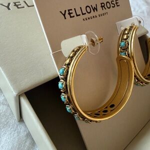 🌼 Kendra Scott Yellow Rose Hoop Earrings | New / Never Worn | Gift from Designer